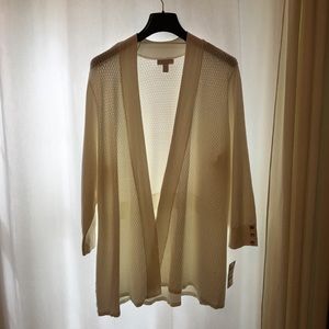 NWT CHARTER CLUB cream 3/4 sleeve cardigan 2X